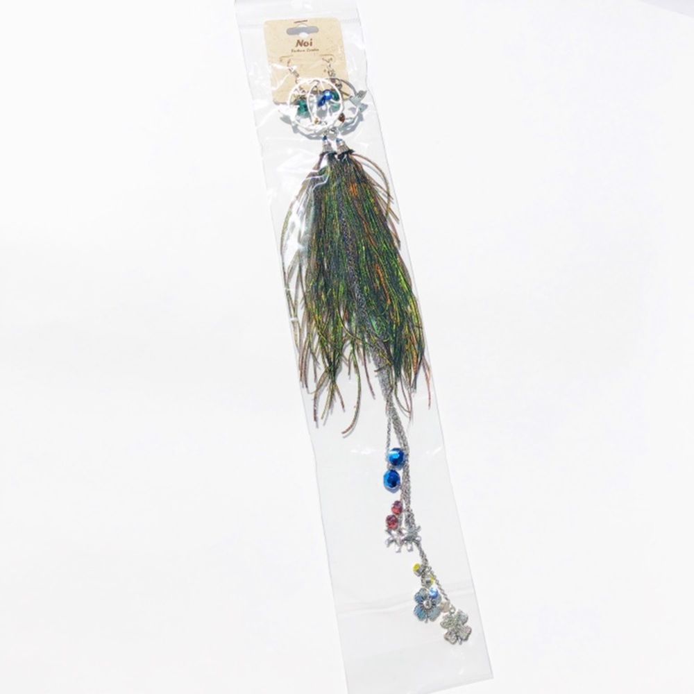 2 for $22🔥Noi Peacock Feathers earrings - Picture 2 of 5